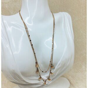 Vintage Gold-Tone Heart Charm Layered Necklace